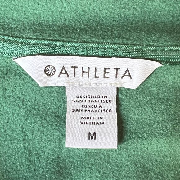 ATHLETA Unstoppable Fleece Full Zip Jacket Size Medium Trillium Green NWT 818765 - Picture 14 of 16